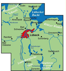 Blattschnitt Fahrradkarte Lübeck ADFC Regionalkarte